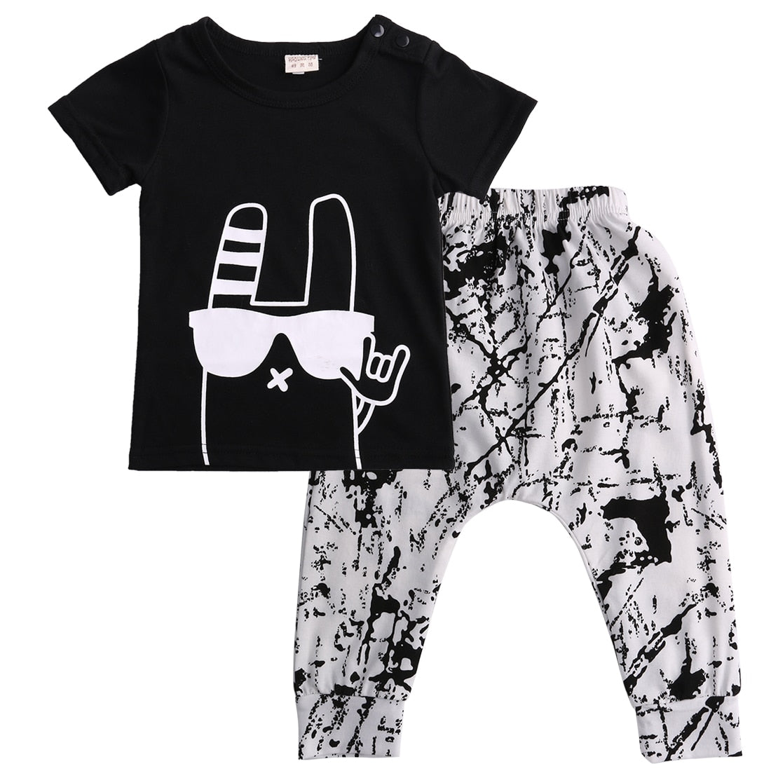 2pcs Toddler Kids Baby Boys Girls Outfits T-shirt Tops+Pants Clothes Set Outfit - ebowsos