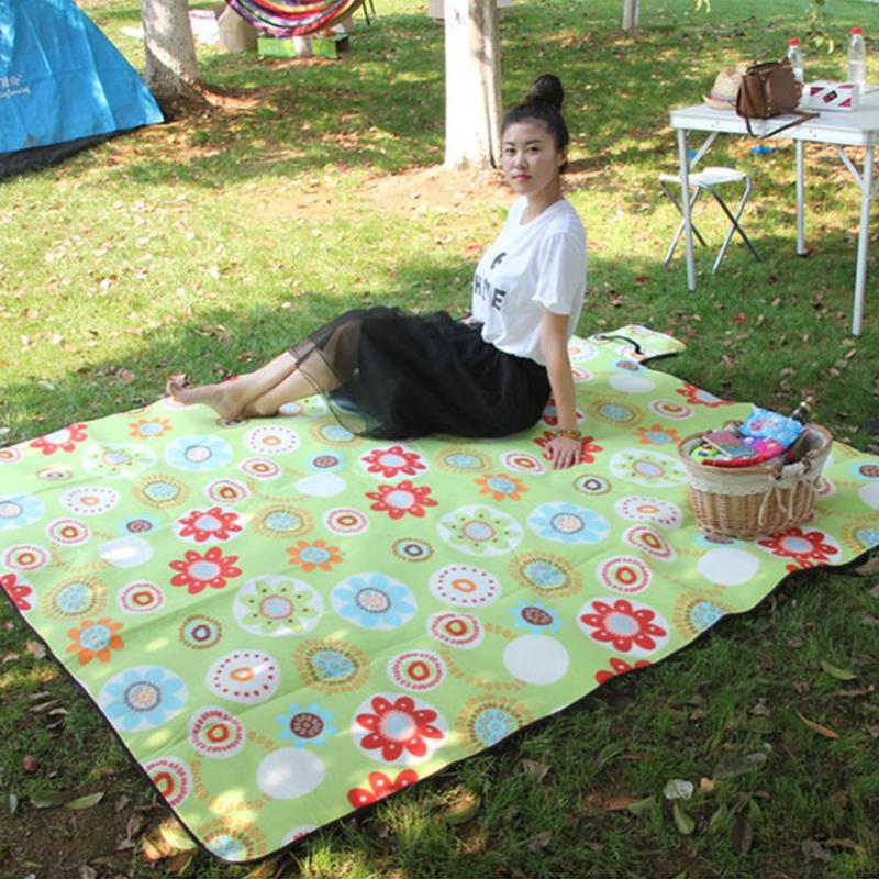 2x2m Outdoor Beach Picnic Foldable Camping Mat Multiplayer Waterproof Sleeping Camping Pad Mat Baby Climb Plaid Pad-ebowsos