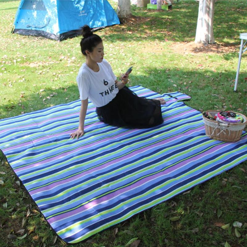 2x2m Outdoor Beach Picnic Foldable Camping Mat Multiplayer Waterproof Sleeping Camping Pad Mat Baby Climb Plaid Pad-ebowsos