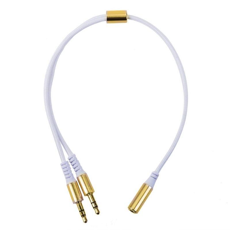 3.5mm Plug Jack Female to 2 Male Stereo Headphone Audio Wire Extension Cable Y Adapter Spliter Connector - ebowsos