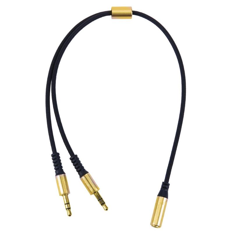 3.5mm Plug Jack Female to 2 Male Stereo Headphone Audio Wire Extension Cable Y Adapter Spliter Connector - ebowsos