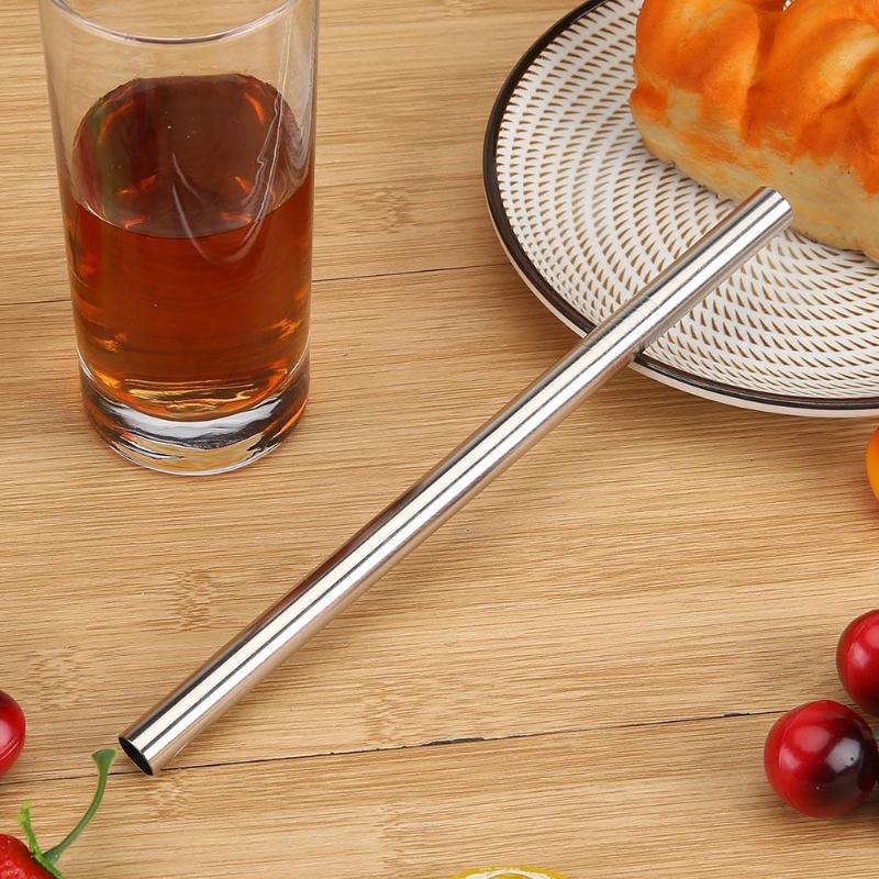 3/6/8/11Pcs/lot Reusable Drinking Straw High Quality 304 Stainless Steel Metal Straw with Cleaner Brush For Mugs Accessories - ebowsos