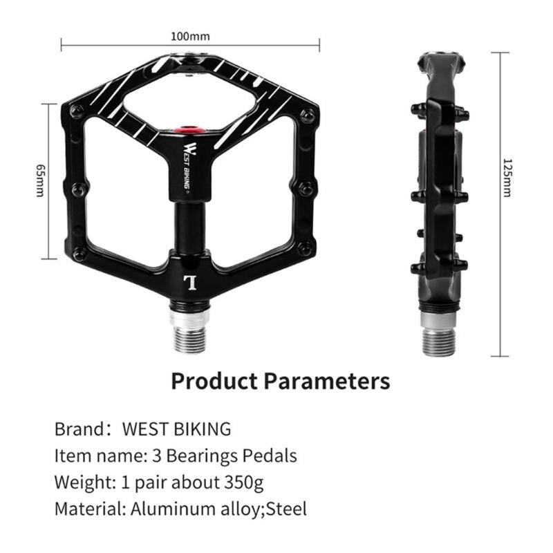 3 Sealed Bearings Bike Pedal Aluminum Alloy Magnetic Parking Laser Engraving MTB Pedal Non-slip Bicycle Accessories-ebowsos