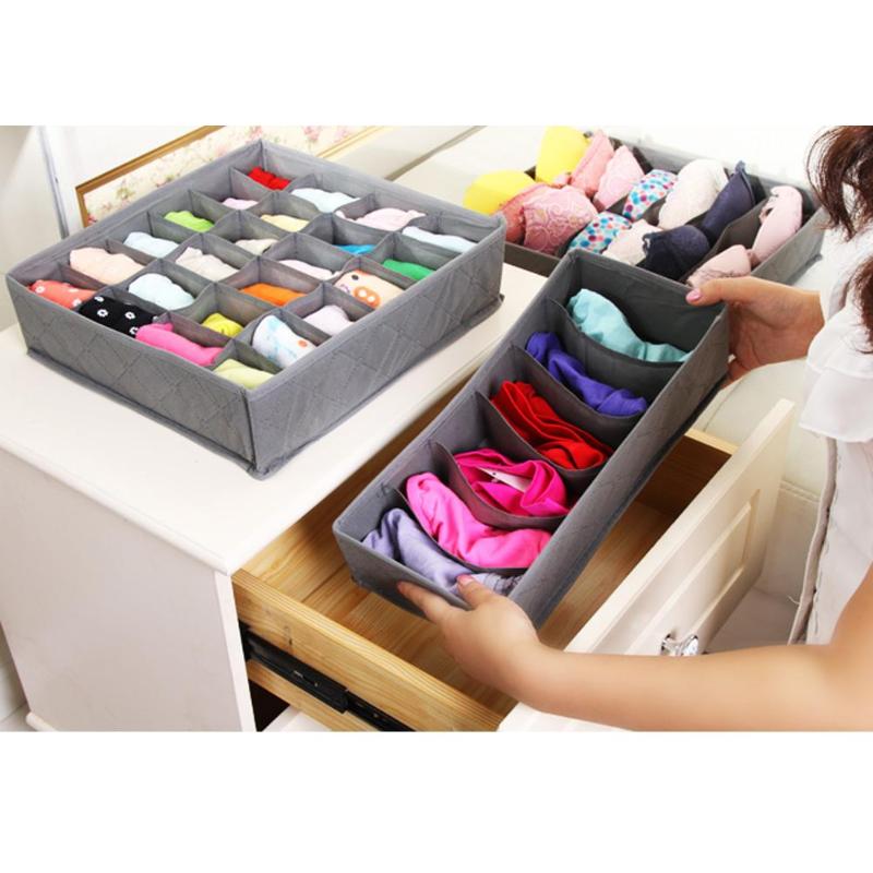 3 in 1 Underwear Bras Socks Storage Organizer Box Bag Bamboo Charcoal - ebowsos