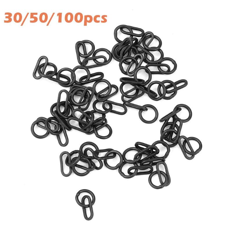 30/50/100pcs Carp fishing matte Hook Link Clips Ring Clips Quick Change Swivels Heli Chod Carp Rigs Terminal Tackle-ebowsos