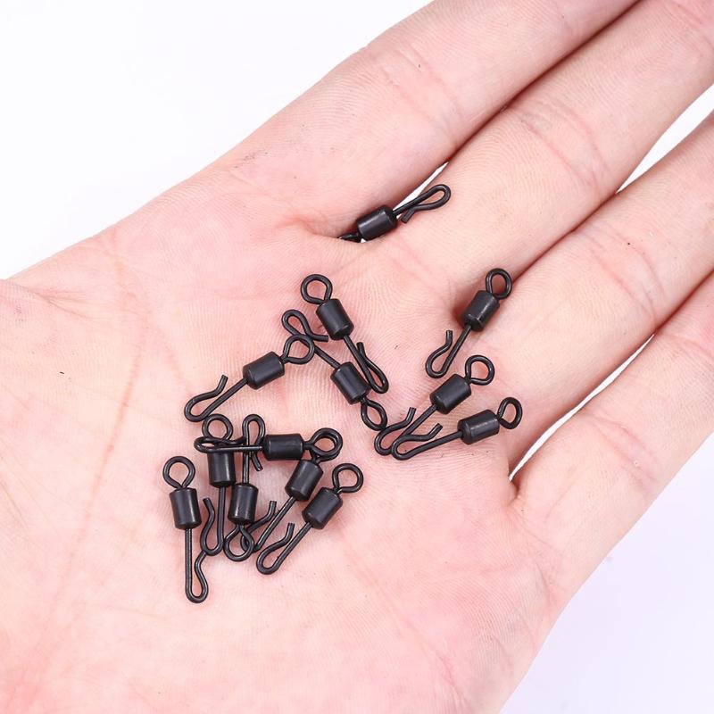 30/50PCS Swivel Snap Solid Rings 8 Word Fishing Connector Steel Ball Bearing Hooks-ebowsos