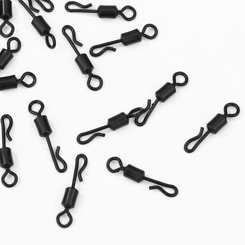 30/50PCS Swivel Snap Solid Rings 8 Word Fishing Connector Steel Ball Bearing Hooks-ebowsos