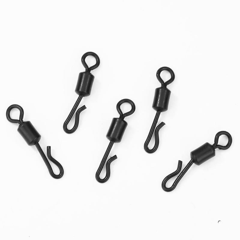 30/50PCS Swivel Snap Solid Rings 8 Word Fishing Connector Steel Ball Bearing Hooks-ebowsos