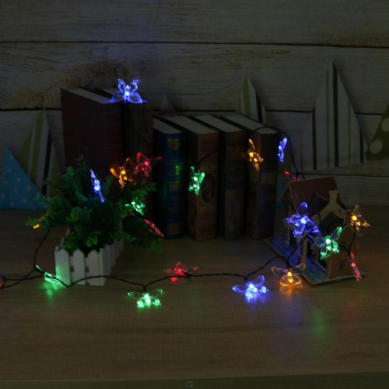 30/50pcs LED Butterfly Shaped Solar String Lights Wedding Party Decor Lamps - ebowsos