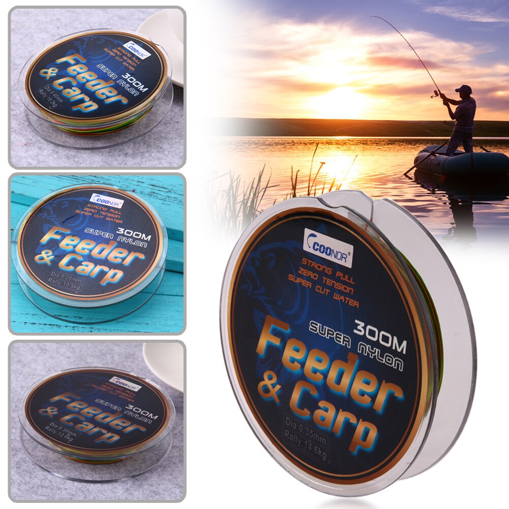 300M 330Yards Fishing Lines 0.28/0.3/0.35/0.4mm Colourful Strong Nylon Fishing Line 22LB 26LB 30LB 40LB Fishing Tools-ebowsos