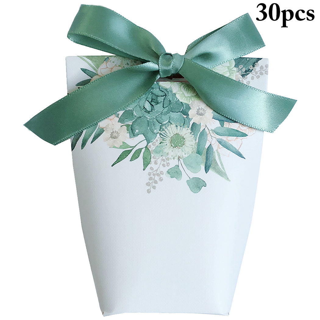 30PCS Romantic Flowers Plants Candy Box DIY Mini Wedding Treat Box Candy Cardboard Box Party Supplies Gift For Wedding Festival-ebowsos