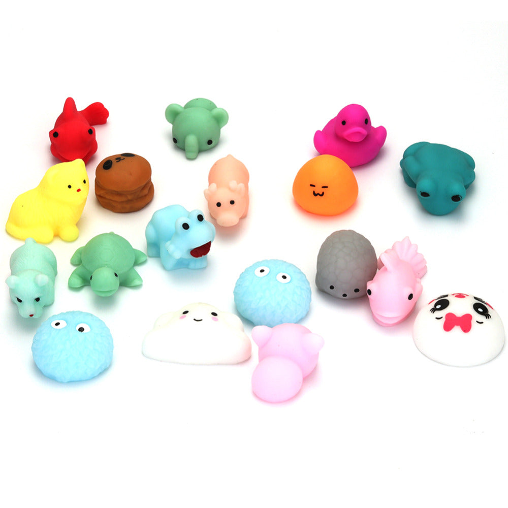 30pcs/pack Squeeze Cat Squeeze Toy Accessories Silicone Fidget Mochi Rising Cartoon Animals Squeeze Pinch Toy Animal-ebowsos