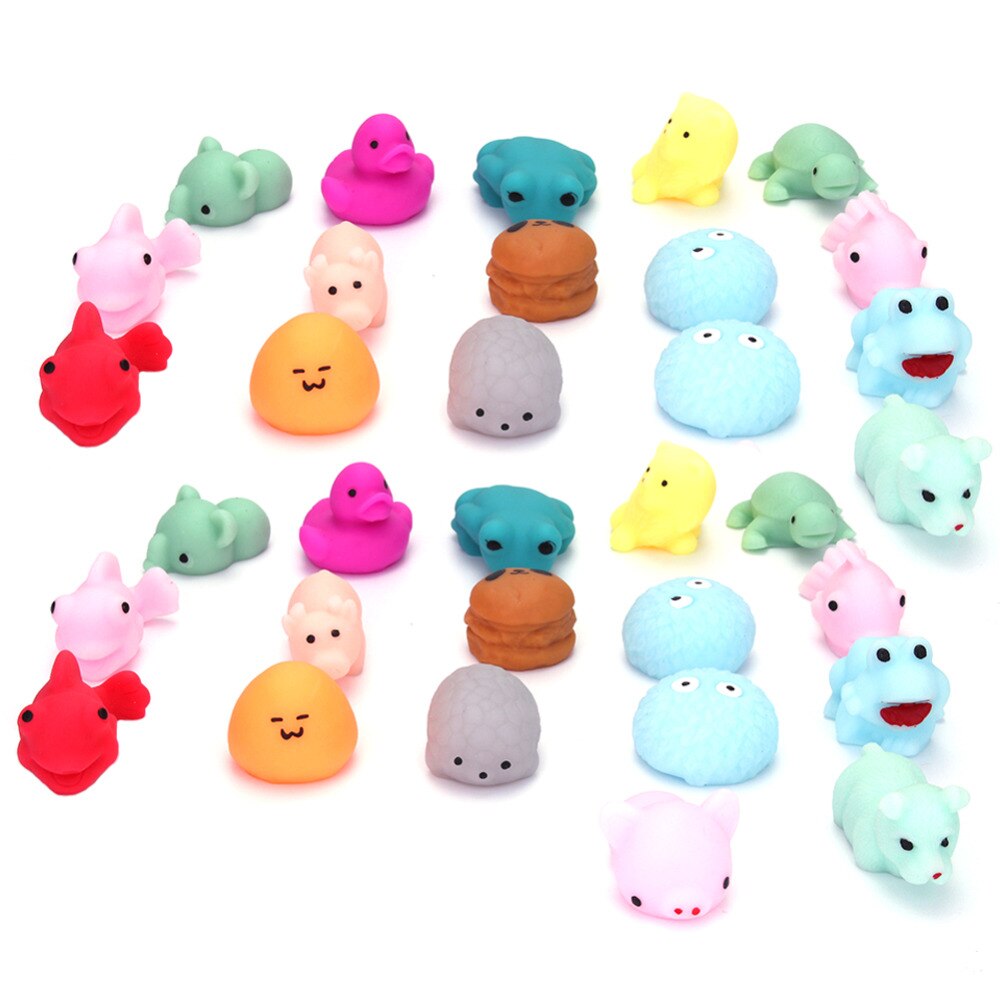 30pcs/pack Squeeze Cat Squeeze Toy Accessories Silicone Fidget Mochi Rising Cartoon Animals Squeeze Pinch Toy Animal-ebowsos