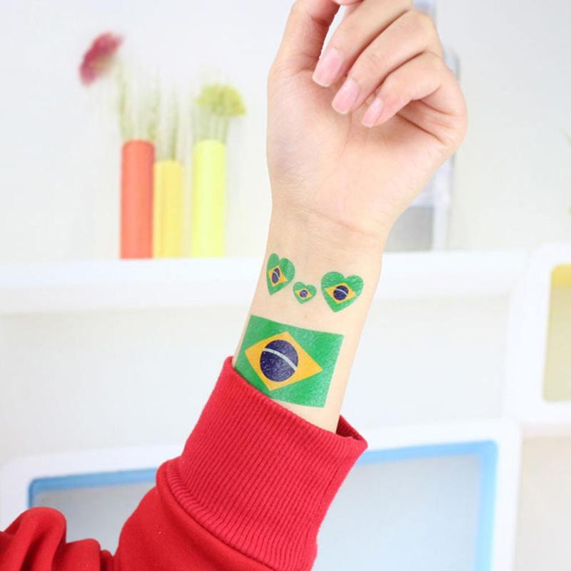 32 Teams World cup National Tattoo Sticker Temporary Brazil Waterproof Football Game Body Face Hand Tattoo-ebowsos