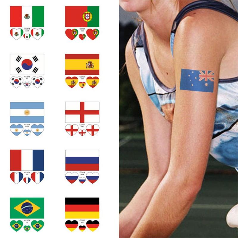 32 Teams World cup National Tattoo Sticker Temporary Brazil Waterproof Football Game Body Face Hand Tattoo-ebowsos