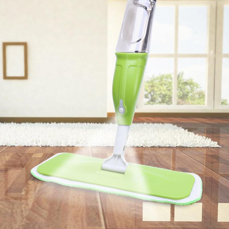 350ML Household Spray Mop With Reusable Microfiber Cloth Water Spraying Floor Cleaner Tiles Kitchen Windows Cleaning Mop Sweeper - ebowsos