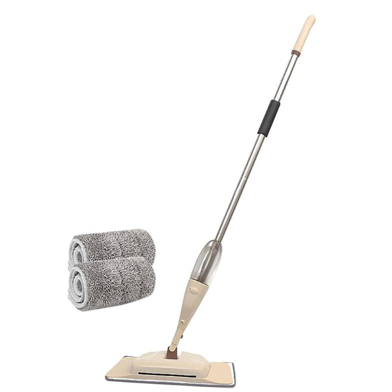 360 Degree Spray Floor Mop with 2 Fiber Pads Tiles Floor Cleaning Spray Microfiber Pads Handle Mop for Home 127cm/4.1 Ft Length - ebowsos