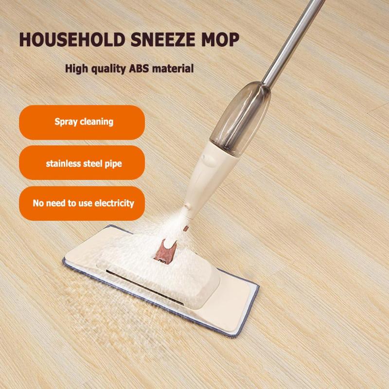 360 Degree Spray Floor Mop with 2 Fiber Pads Tiles Floor Cleaning Spray Microfiber Pads Handle Mop for Home 127cm/4.1 Ft Length - ebowsos