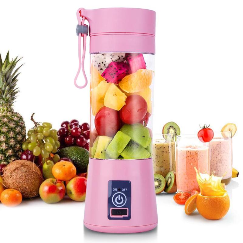 380ML 2/4/6 Blades Handhels USB Juicer Bottle Portable USB Electric Fruit Citrus Lemon Juicer Blender Squeezer Reamer Machine - ebowsos