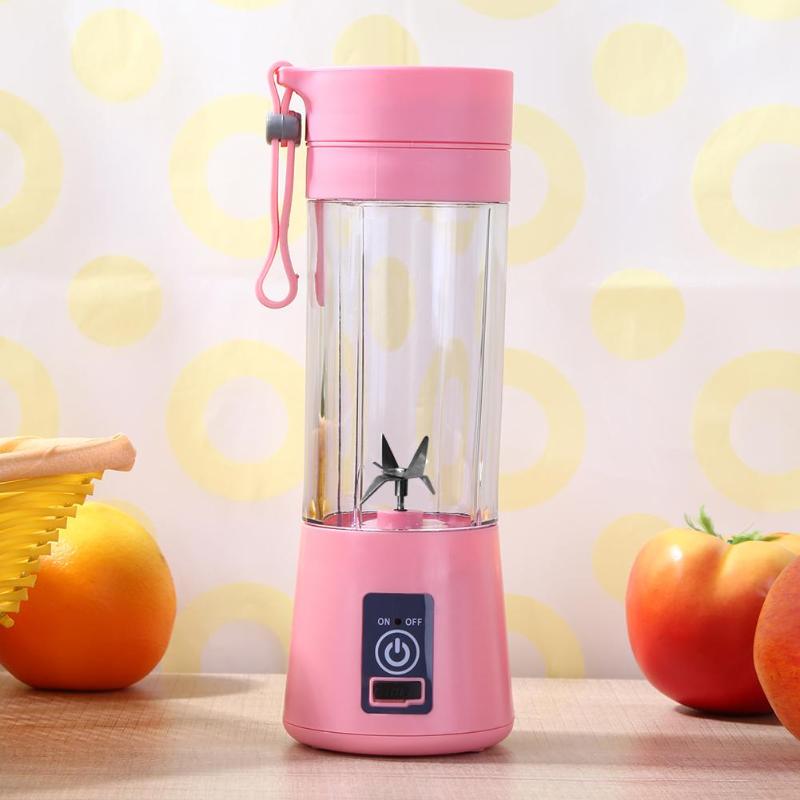 380ML 2/4/6 Blades Handhels USB Juicer Bottle Portable USB Electric Fruit Citrus Lemon Juicer Blender Squeezer Reamer Machine - ebowsos