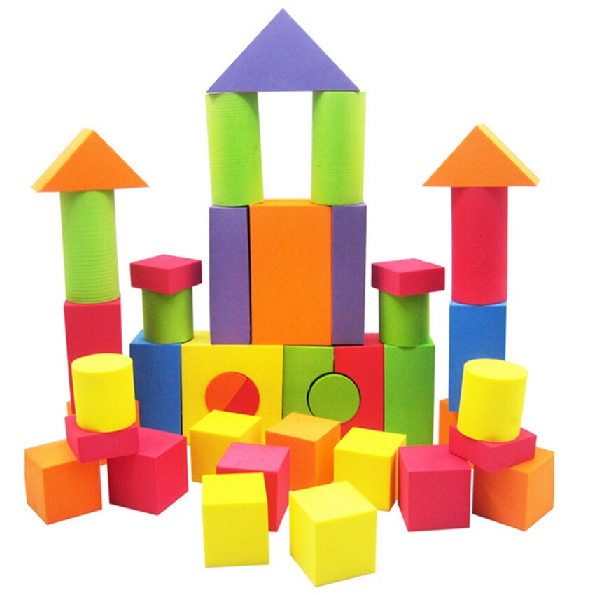 38Pcs EVA Building Brick Block Foam Construction Soft Safe Children Toy For Kid Intelligence Exercise Assembled Toys-ebowsos