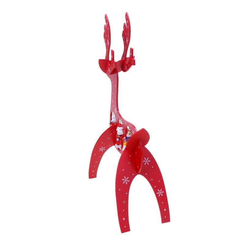 39cm Xmas Gift Mini Table Decoration Wood Christmas Deer Ornament - ebowsos