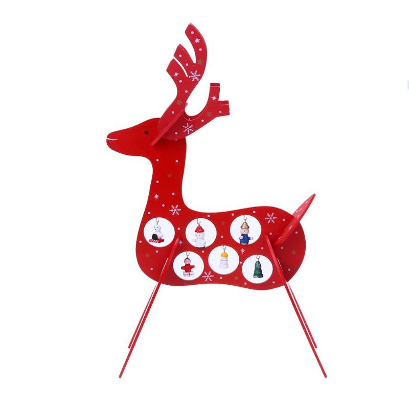 39cm Xmas Gift Mini Table Decoration Wood Christmas Deer Ornament - ebowsos