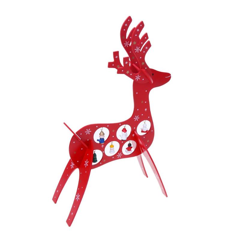 39cm Xmas Gift Mini Table Decoration Wood Christmas Deer Ornament - ebowsos