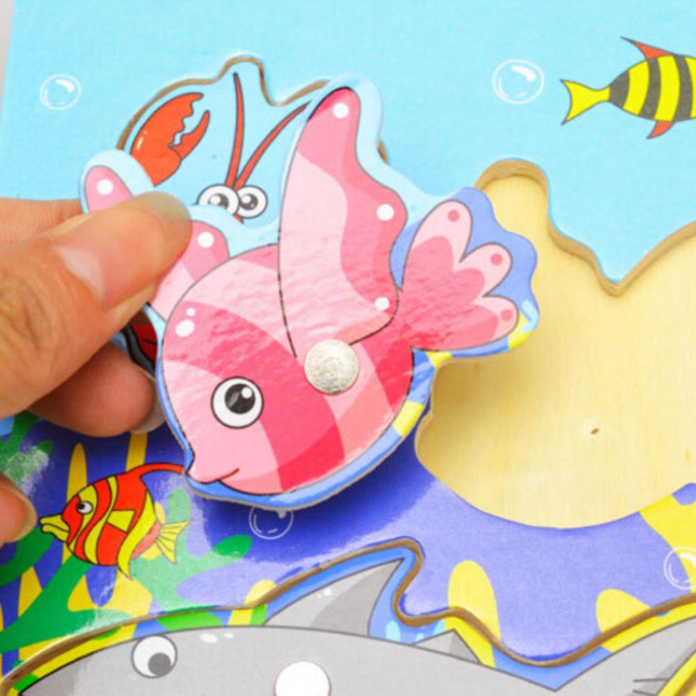 3D Wooden Magnetic Fishing Puzzles Toys Educational Jigsaw Development Creativity Funny Game Toy For Kids Baby Gifts-ebowsos