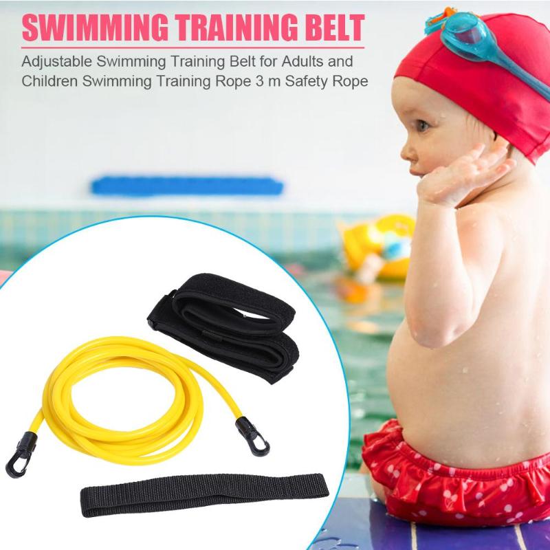 3M Adjustable Swim Training Resistance Belt Safety Rope Swimming Pool Tool-ebowsos