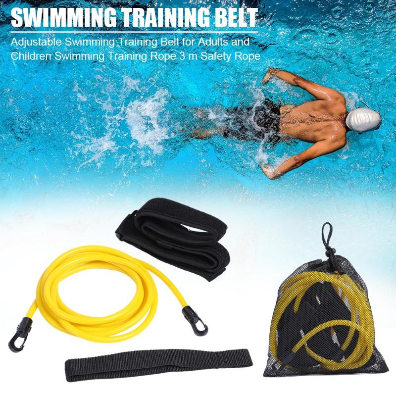 3M Adjustable Swim Training Resistance Belt Safety Rope Swimming Pool Tool-ebowsos