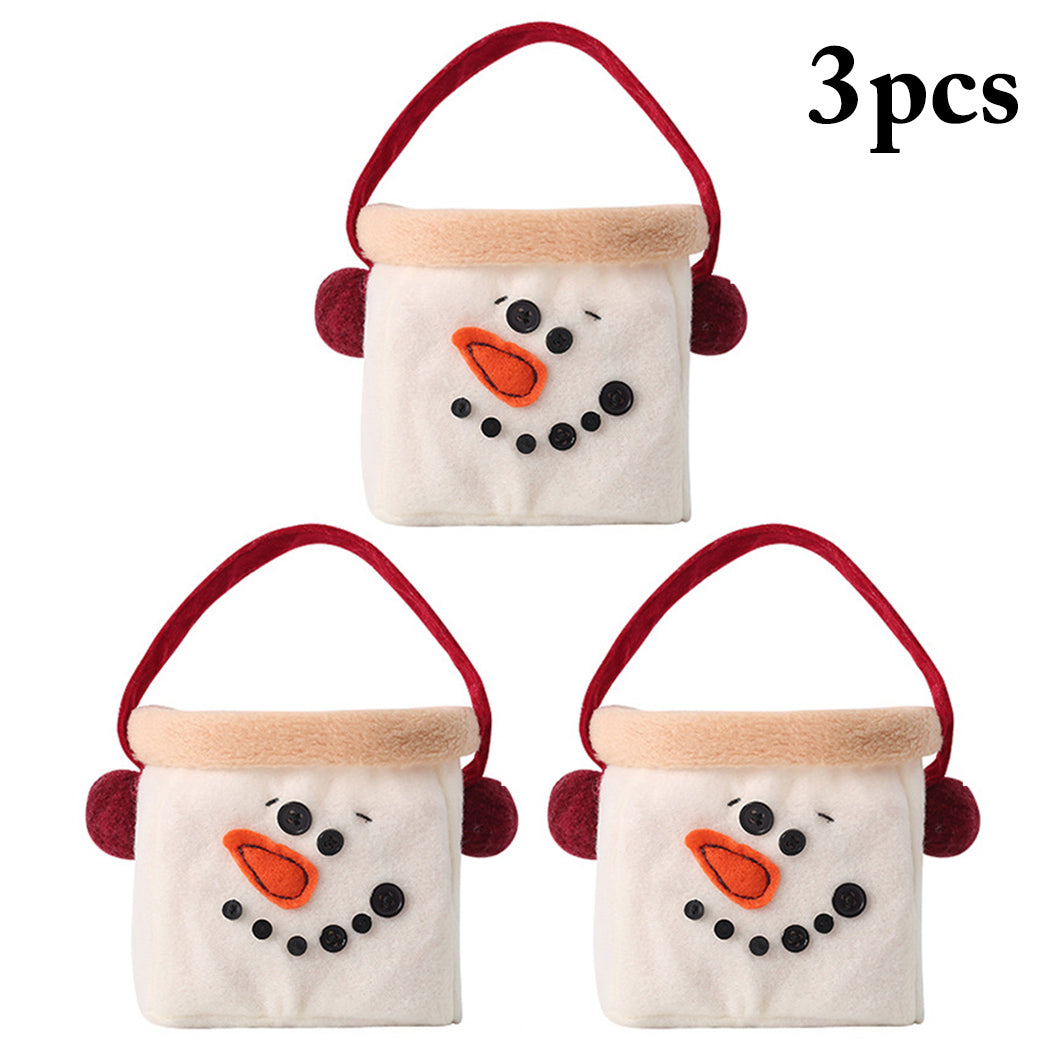 3PCS Creative Candy Bags Cute Funny Christmas Tote Bags Multipurpose Xmas Gift Bag Party Favor Bags Festival Gifts For Children-ebowsos