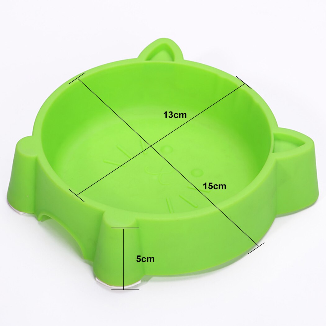 3PCS Cute Pet Bowl Creative Portable Plastic Cat Face Multipurpose Cat Bowl Dog Bowl Green + Blue + Pink Pet Supplies-ebowsos