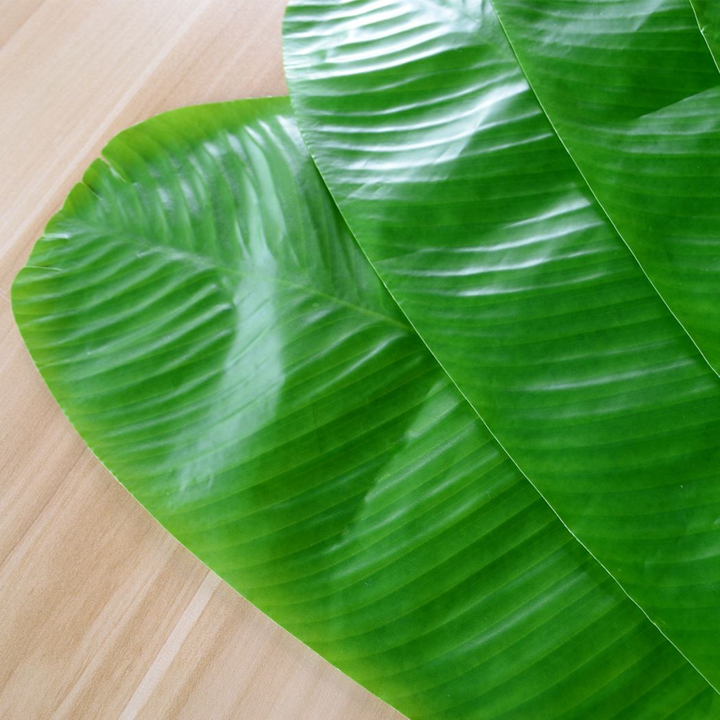 3PCS Hawaiian Banana Leaf Table Mat Placemat Table Flag Green Leaf Simulation Plant Desktop Wall Decoration Supplies-ebowsos