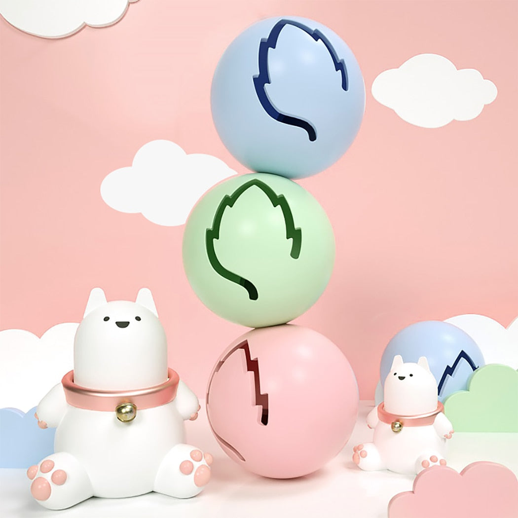 3PCS New Cat Toy Bell Ball Maple Leaf Ball Mint Bell Light Pet Funny Cat Creative Funny Interactive Toy Pet Supplies-ebowsos