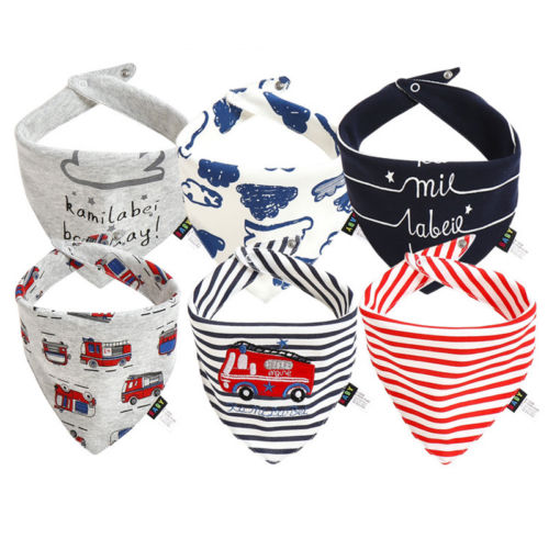 3PCS Newborn Baby Bib Infant Kid Boy Girl Burp Cloths Cotton Bibs Soft Triangle Head Scarf Dribble Feeding Towel - ebowsos