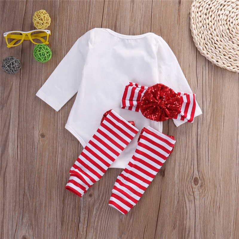 3PCS Newborn Infant Baby Girl Romper Bodysuit+Leg Warmers Outfits Valentine's Day Clothes Set - ebowsos