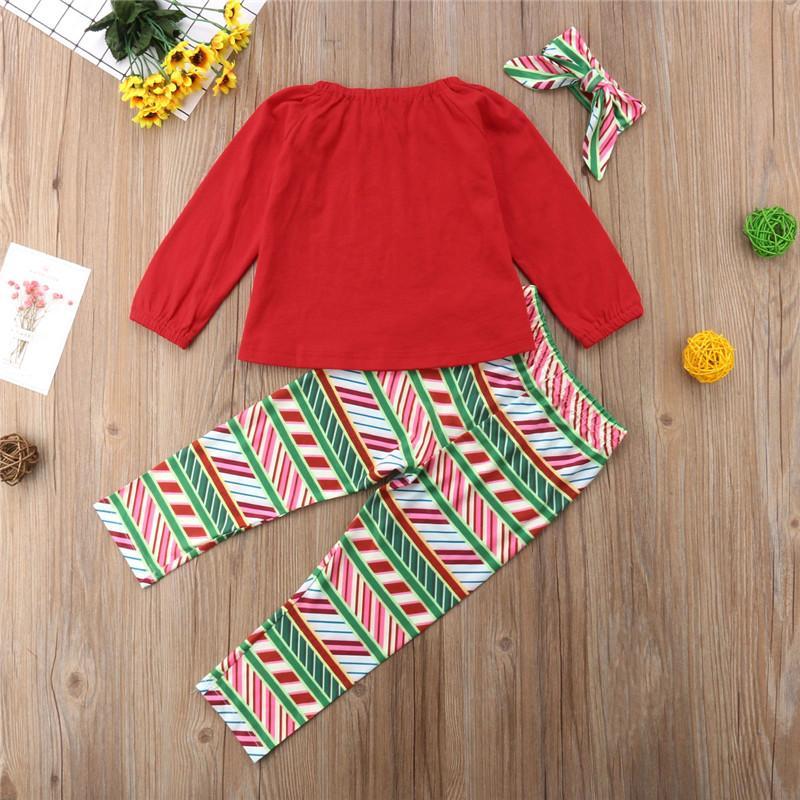 3PCS Newborn Toddler Baby Girl Outfits Clothes Set Letter Tops+Pants Leggings - ebowsos