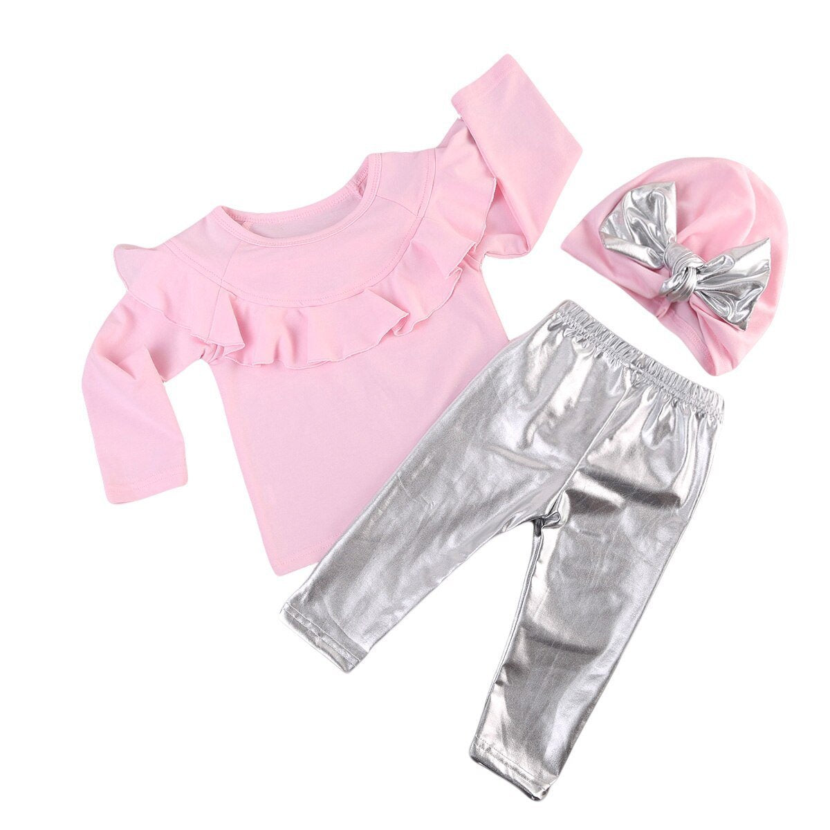 3PCS Newborn Toddler Baby Girls Long Sleeve Tops Leggings Pants Outfits Clothes - ebowsos