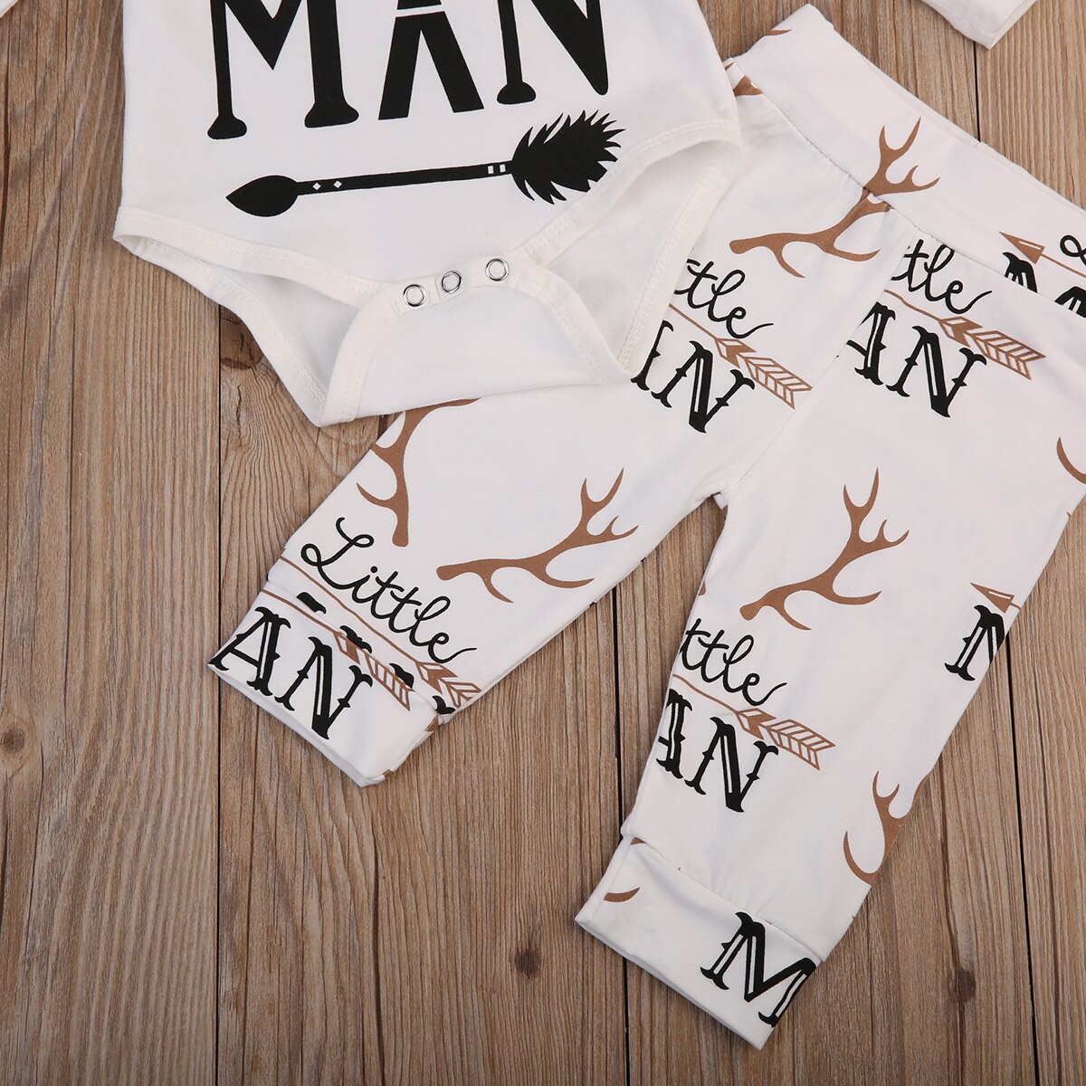 3PCS Set Newborn Baby Boy Arrows Romper Top +Long Pants Hat Outfit Clothes 0-18M - ebowsos