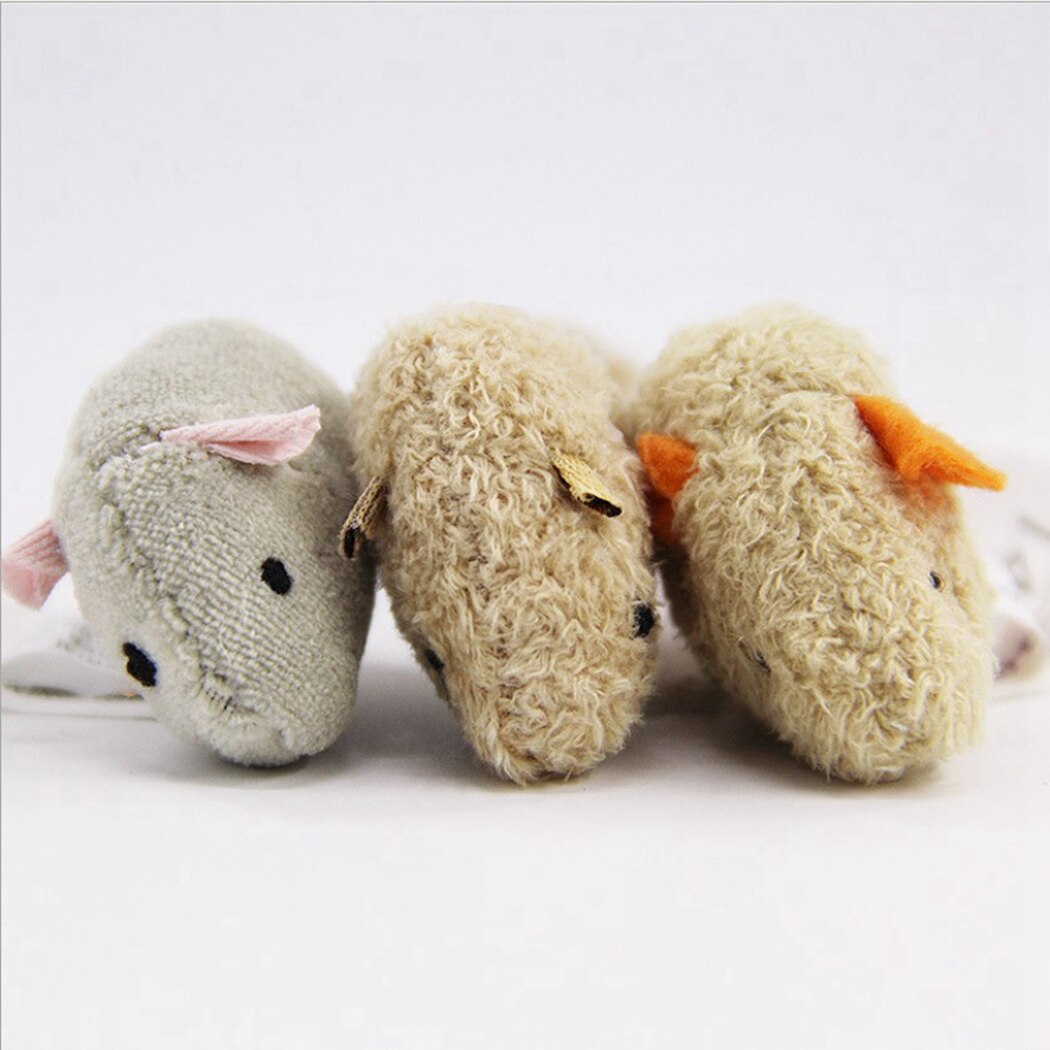 3PCS/Set Pet Cat Dog Mice Toys Funny Soft Plush False Mouse Cat Toys Feather Funny Playing Toys For Small Cats Kitten-ebowsos