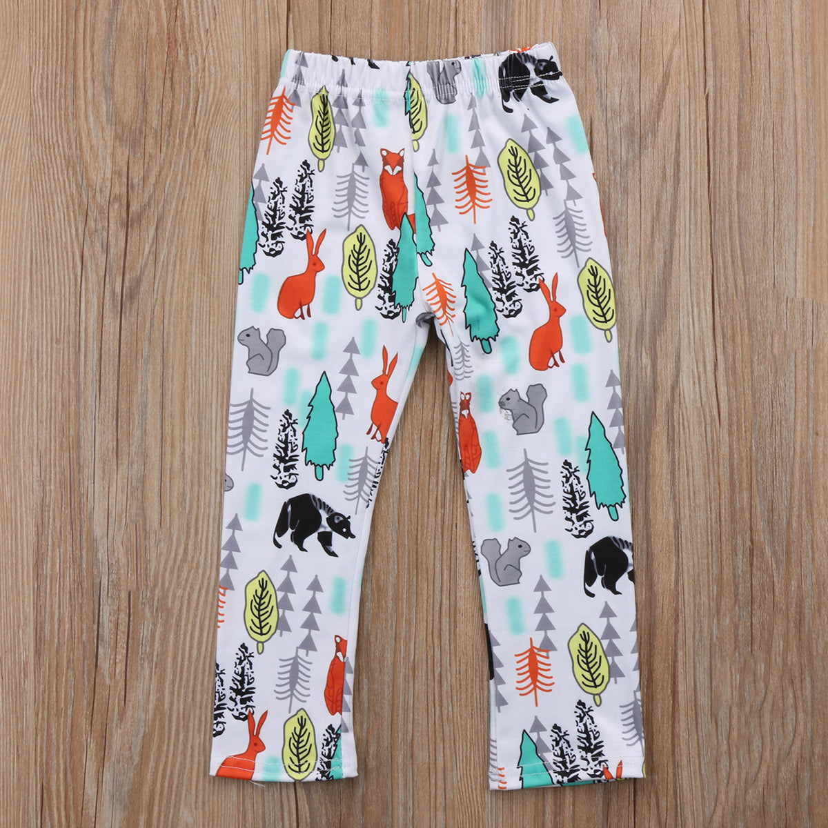 3Pcs Kids Baby Girls Outfits Floral Animals Top Long Sleeve Cotton+Long Pants Leggings Set Clothes - ebowsos