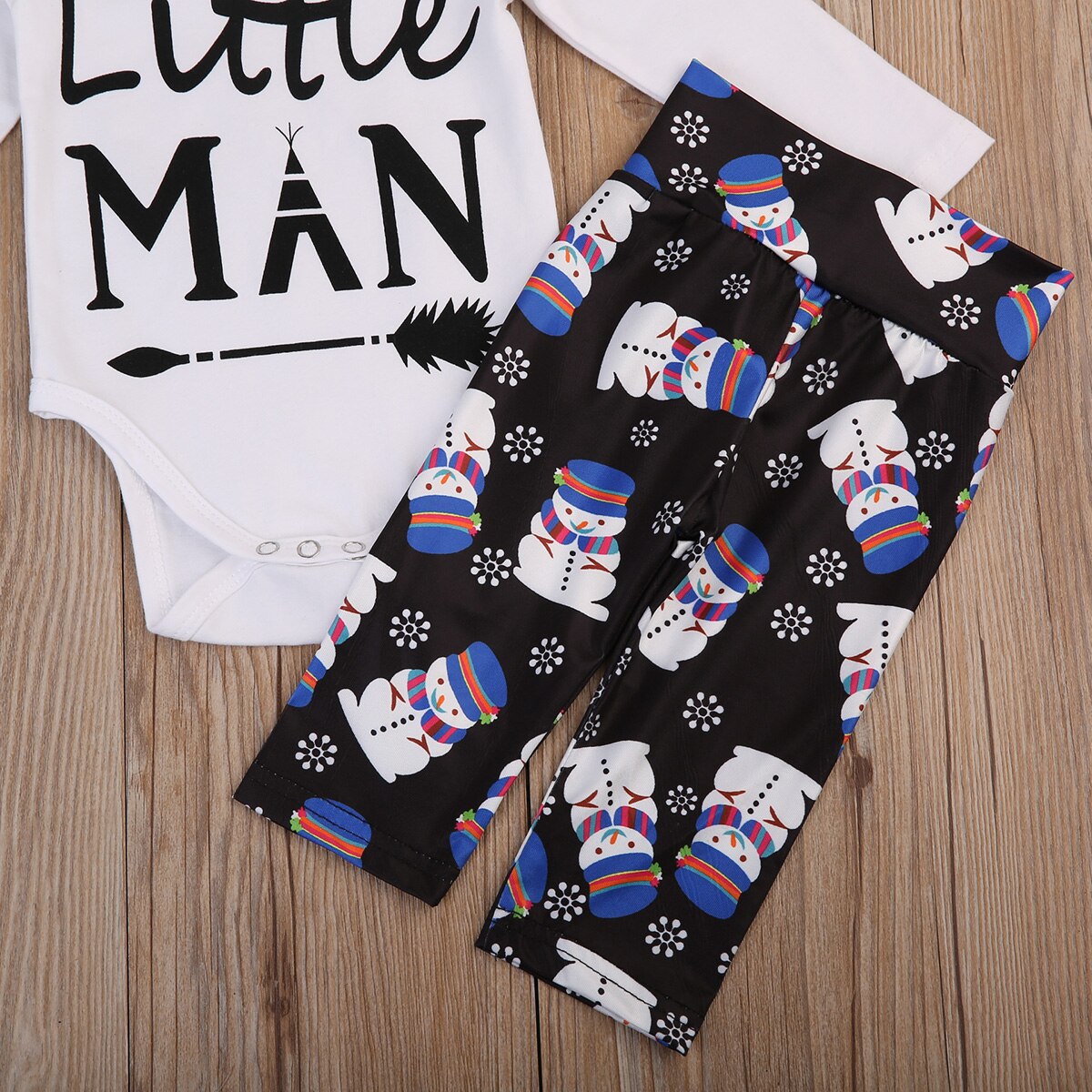 3Pcs Newborn Baby Boy Long Sleeve Tops Romper Pants Hat Outfits Set Clothes Cute - ebowsos