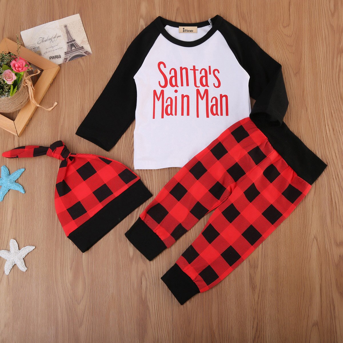 3Pcs/Set Newborn Baby Girl Boy long sleeve Tops Romper Long Pants Hat Outfits - ebowsos