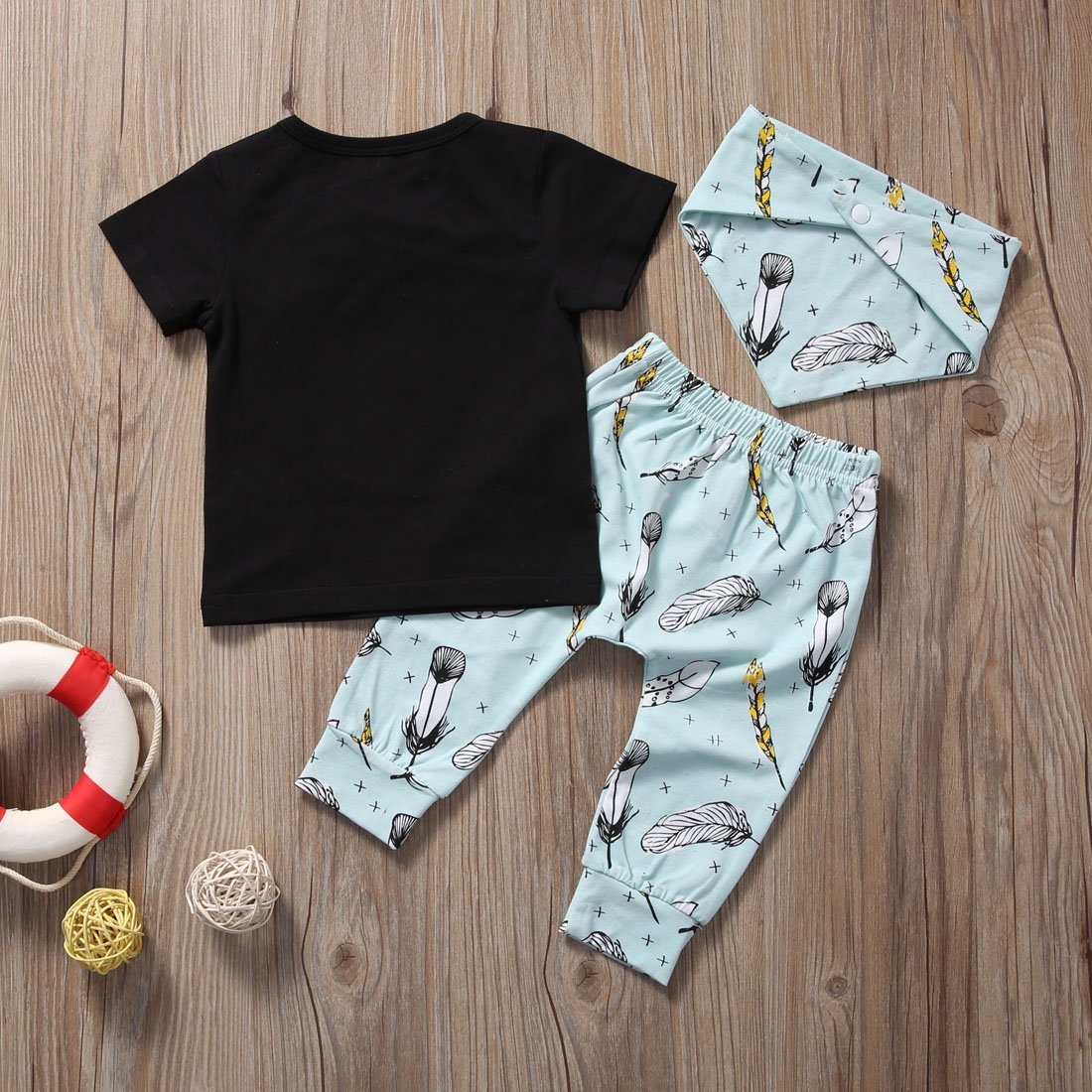 3Pcs/Set Newborn Baby Girl Boy long sleeve +Tops Romper Short Pants Hat Outfits - ebowsos