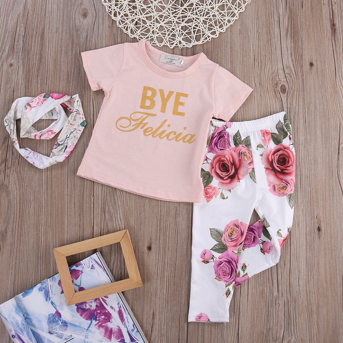 3Pcs Set Newborn Toddler Baby Girl Floral Clothes Top Shirt+Long Pants Outfits set - ebowsos