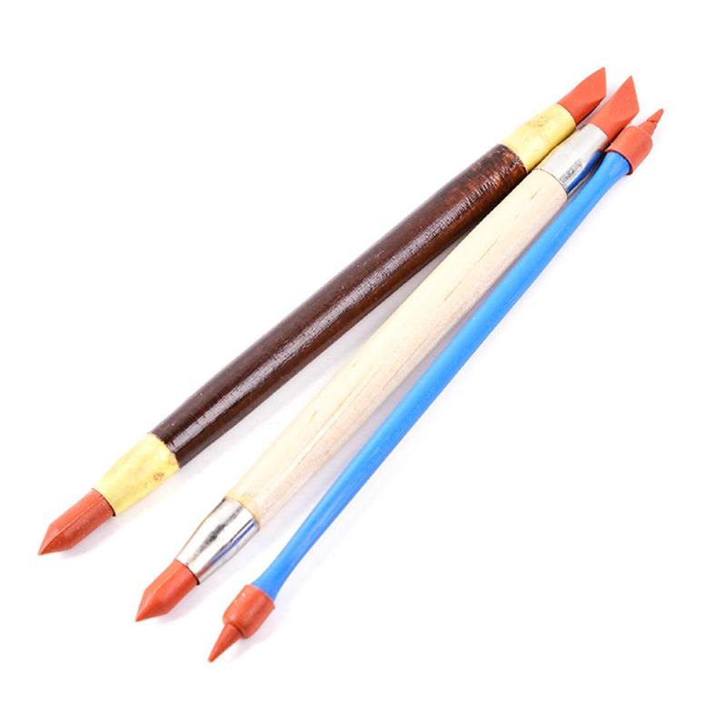 3Pcs Silicon Rubber Shaper Pen Double-head Pottery Clay Sculpture Tools Pottery Ceramics Carving Modeling Shaping Tool - ebowsos