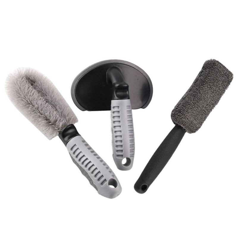 3Pcs/set Universal Car Tire Brush+Wheel Rim Brushes Vehicle Cleaning Washing Tools Car Cleaning Tools Tire Brush High Quality - ebowsos