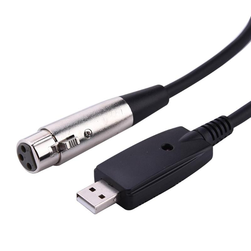 3m/9.8ft USB to 6.35mm Plug Electric Guitar Cable USB to XLR Microphone Audio Converter Extension Wire Cord for PS2 PS3 WII - ebowsos