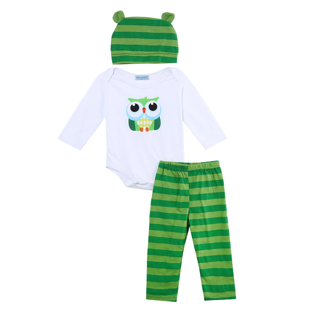 3pcs Cartoon Toddler Kids Baby Girls Long Sleeve T-shirt Top+Pants+Hat Outfit Clothes Set - ebowsos